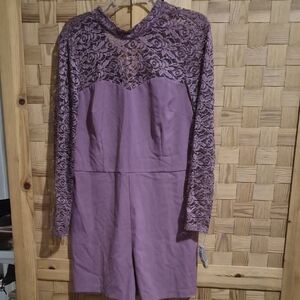 Thalia Sodi Purple Lace Jumpsuit